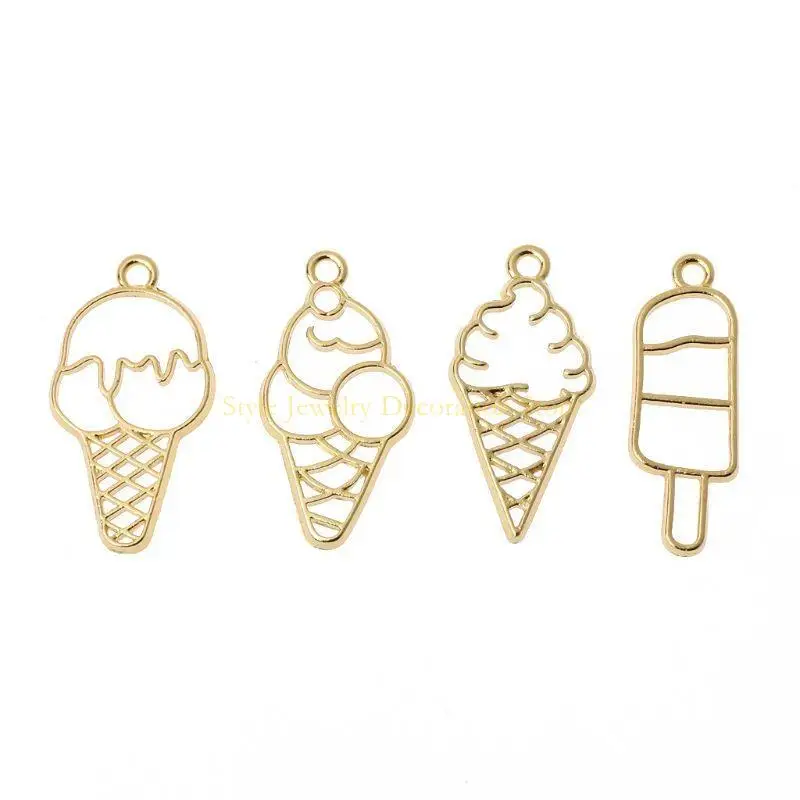 d46e 4 pcs sweet ice-cream frame uv pendant pendant pezel for diy craft Jewelry
