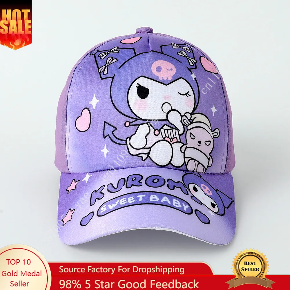 

New Sanrio Cartoon Baseball Cap for Kids — Hello Kitty, Kuromi, and My Melody Anime Character Sun Hat