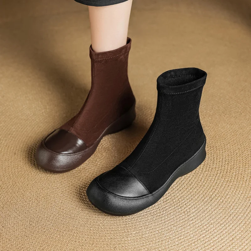 

The Artisan Patchwork Boot Easy Wear | Wide-Instep Comfort Crafted from Mixed Genuine Leather to Embrace Your Unique Style