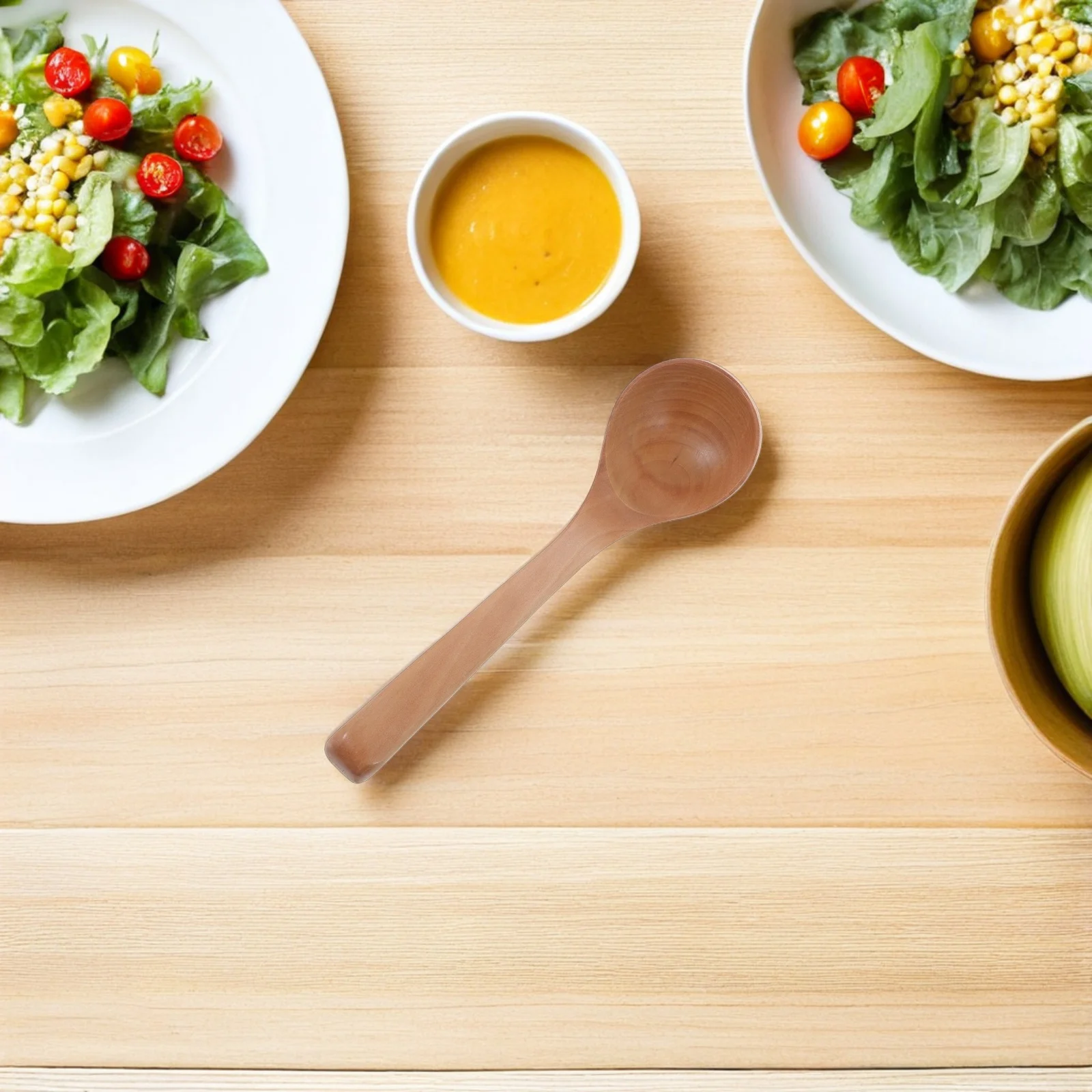 

2Pcs Japanese Inspired Wooden Soup Spoons Deep Bowl Ladle for Ramen Chinese Soup Porridge Dessert Non Scratch Cookware Friendly