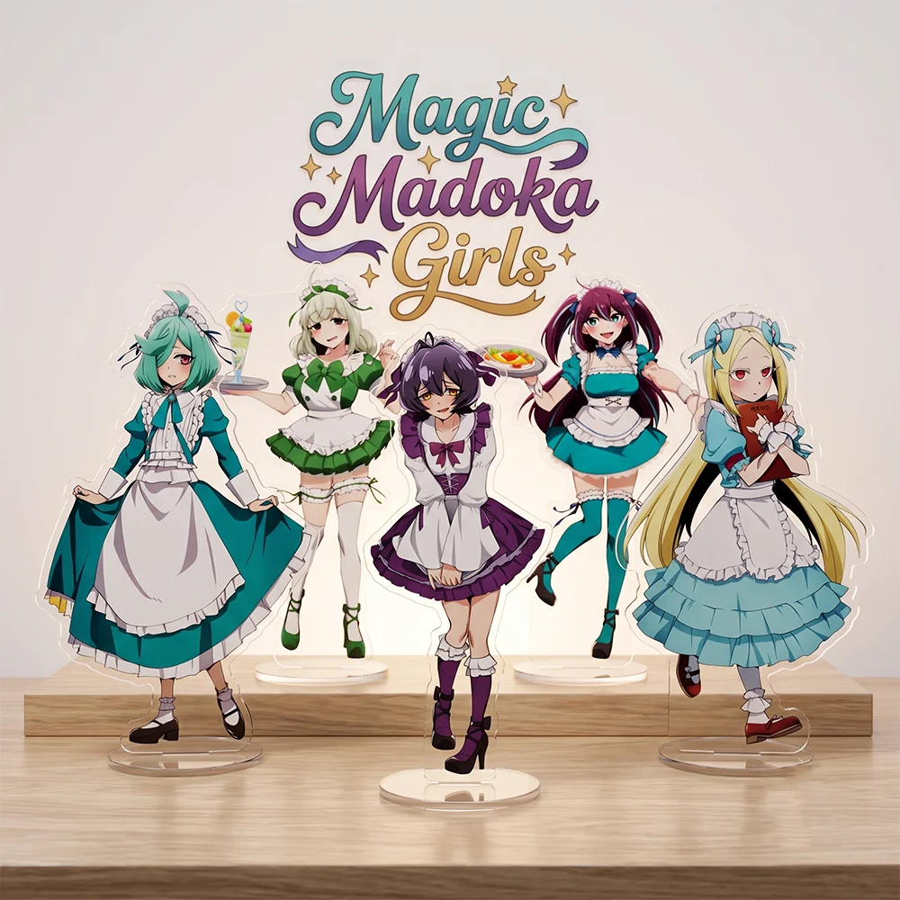 Anime Magic Madoka Girls Acrylic Stand Model Figure Akemi Homura Kaname Madoka Cosplay Plate Deck Decor Keychain Gift For Fans