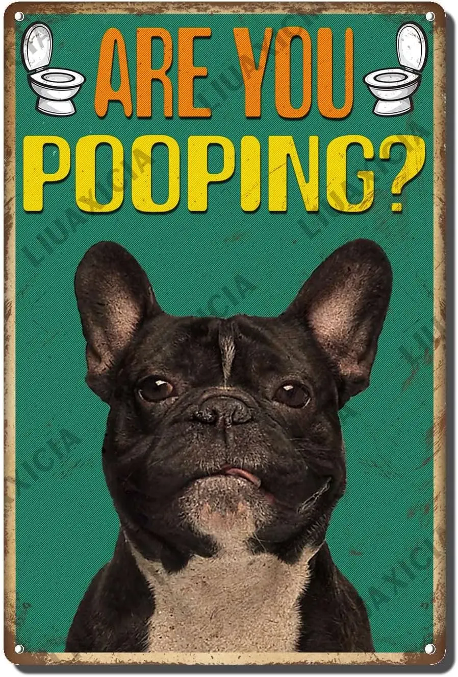 Rustic Metal Decor Vintage Are You Pooping Funny Dog Bathroom Metal Sign for Family The Bar Restaurant Cafe Bathroom Garage Offi