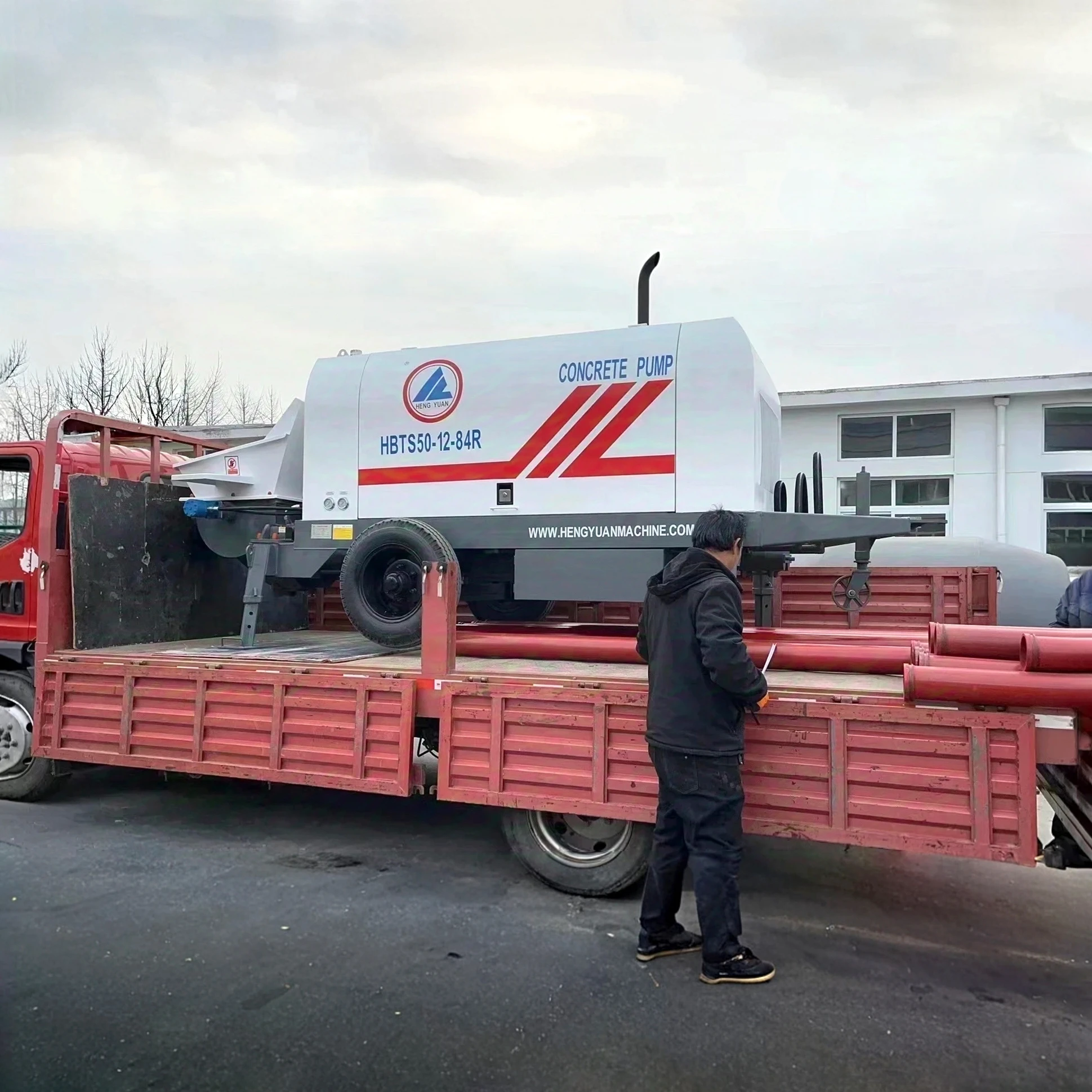 YG Customized China  Imported Engine Diesel 40m3/h Concrete Pump Machine Mobile Trailer Concrete Pumps With 82kw