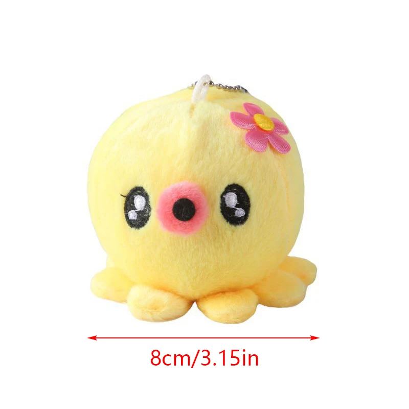 Porte-clés en peluche pieuvre mignonne, pendentif de sac, animal en peluche de dessin animé, ornement de confrontation de beurre, porte-clés, accessoires de charme de boucle d'oreille, cadeau de couple