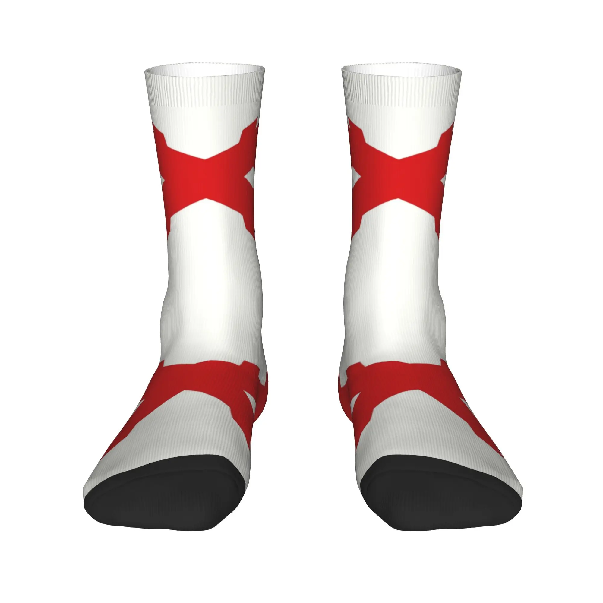 Funny Print Cross Of Burgundy Flag Socks for Men Women Stretchy Summer Autumn Winter Spanish Empire Crew Socks