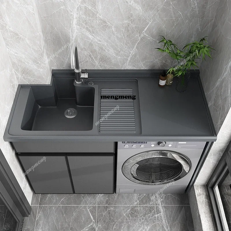 F182 Space Aluminum Laundry Cabinet Integrated Washing Wardrobe Companion Living Room Cabinets Pool Platform Furniture Lavabi