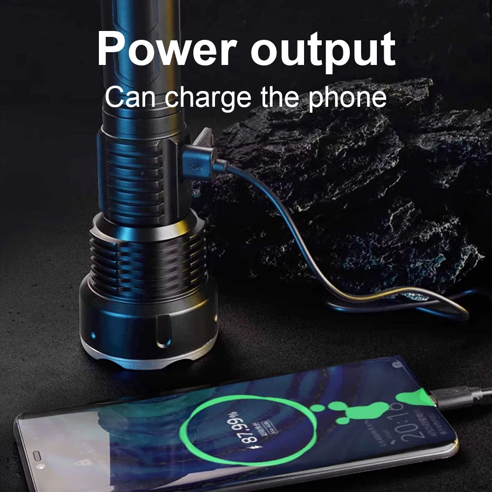 680000000LM مشاعل قوية للغاية 10000mah مصباح قابل لإعادة الشحن تكبير 4 كجم شعلة تكتيكية خفيفة قوية مصباح يدوي قوي للغاية مصباح يدوي عالي الطاقة #5