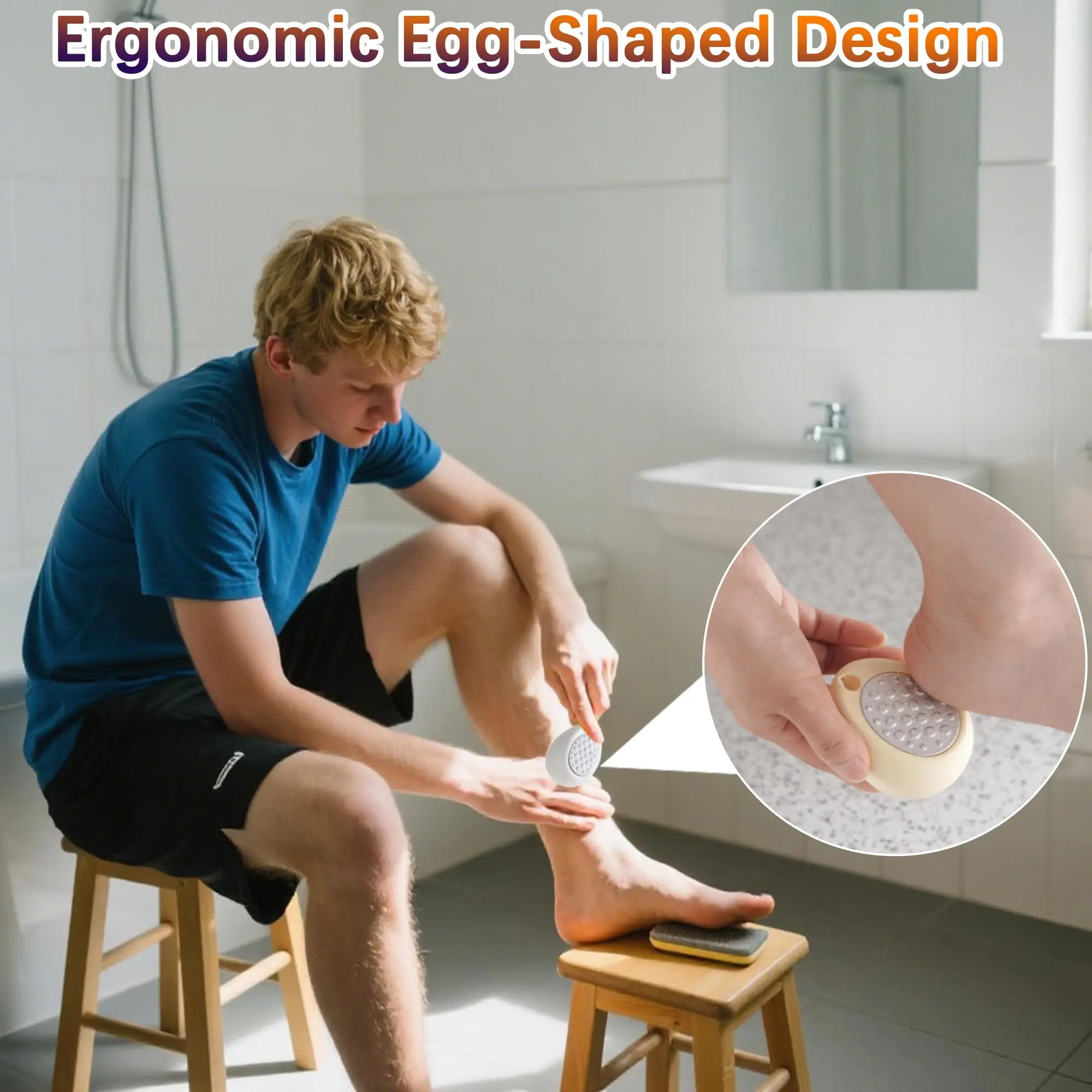 Pilnik do stóp ze stali nierdzewnej, dwustronny, w kształcie jajka, do usuwania zrogowaceń, miękko usuwający twardą skórę.