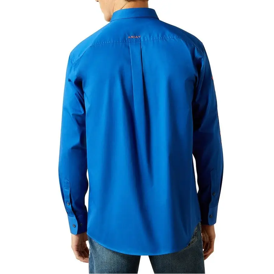 Camisa de ajuste clássico de sarja com logotipo da equipe