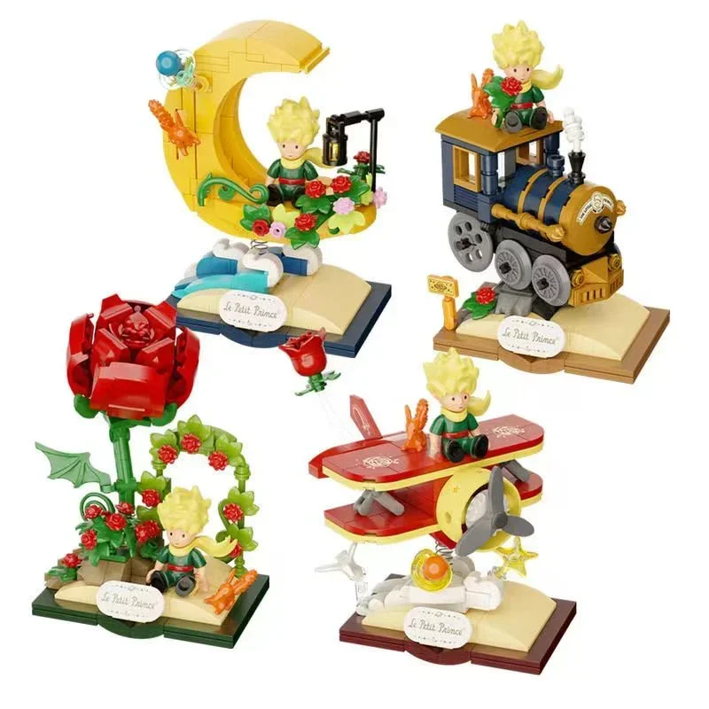 

The Little Prince Building Blocks Star Rocking Car Plane Train Moon Rose Assembly Educational Toy Model Ornaments Gift