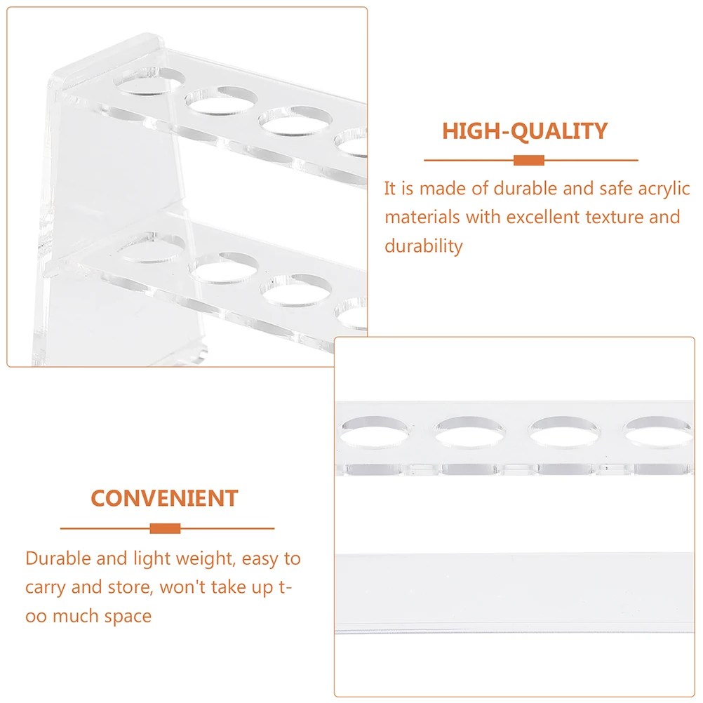 

2pcs Acrylic Test Tube Rack Transparent Tube Holder 2- Stand For Scientific Research Industrial