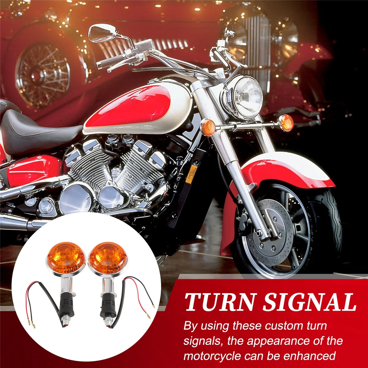 Янтарные круглые указатели поворота для мотоцикла, мигалка, индикаторная линза для Yamaha Road Star Virago V Star 85-99, 2 шт.