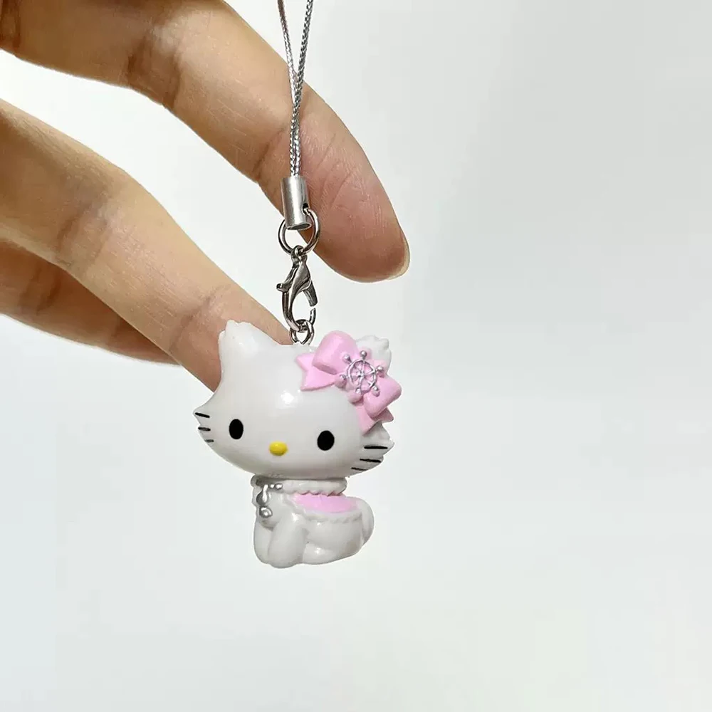Sanrio-figura de 4Cm, llavero de elfos de gato de Hello Kitty, muñeco de Anime Kawaii, decoración artesanal, regalos de Navidad para propuesta de niñas y niños