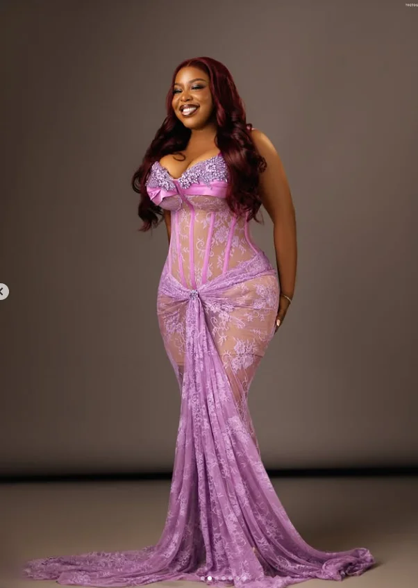 Lilac African Mermaid Prom Party Dresses Lace Crystal Sweetheart Boning Corset Top Ankara Evening Birthday Reception Gown Custom