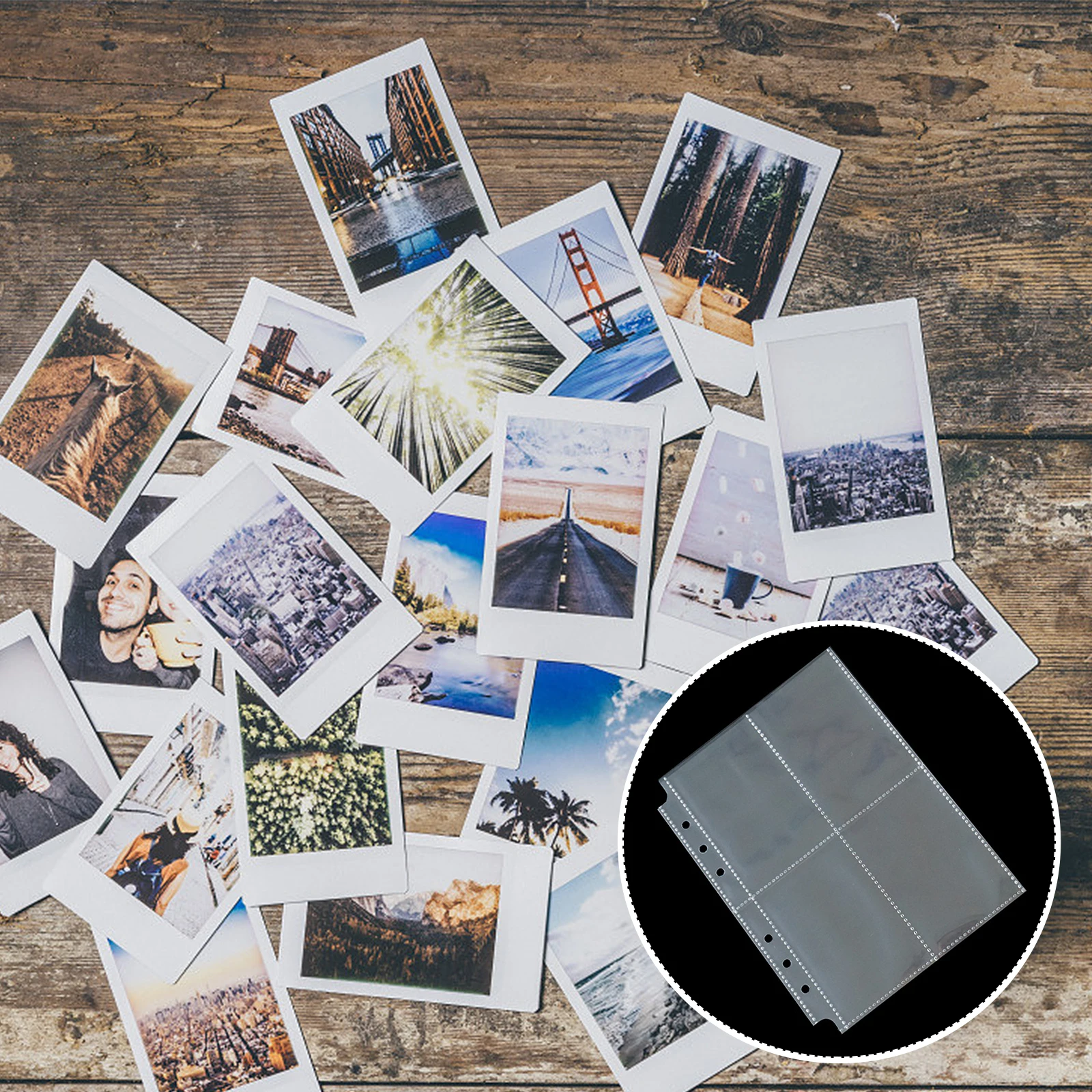 

30Pcs Clear Photo Album Pages 4-Pocket Sleeves 6-Hole Binder Inserts for Photo Protection Postcard Recipe Storage