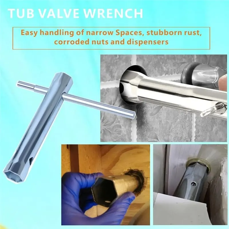 B23B Dual-Ended Faucet Nut Removal Tool Plumber 10Pcs Shower Valve Socket Wrench Set Plumbing Set