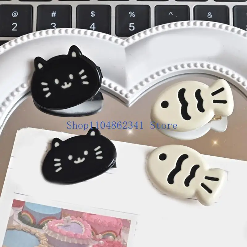 5ASD実用的な猫と魚のヘアアクセサリー樹脂ヘアクリップヘア飾り女の子のための女性の子供たちはかわいらしさを追加します