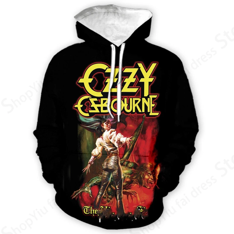 Rock Band Ozzy Osbourne 3d Stampa Felpa con cappuccio Uomo Donna Moda All'aperto Felpe con cappuccio Ragazzo Cappotto Donna Felpe Uomo Abbigliamento Rapper Tuta