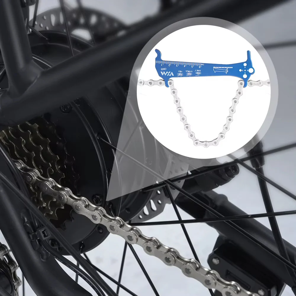 3-Color Optional Bicycle Chain Measuring Ruler, Mountain Road Bike Chain Wear Detection Tool, Tensile Testing Caliper