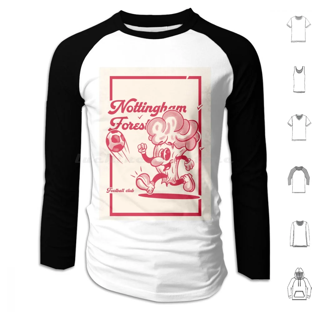 As árvores dos moletom com capuz de algodão manga longa Nottingham City Futebol Cartoon Rubberhose Sport Forest