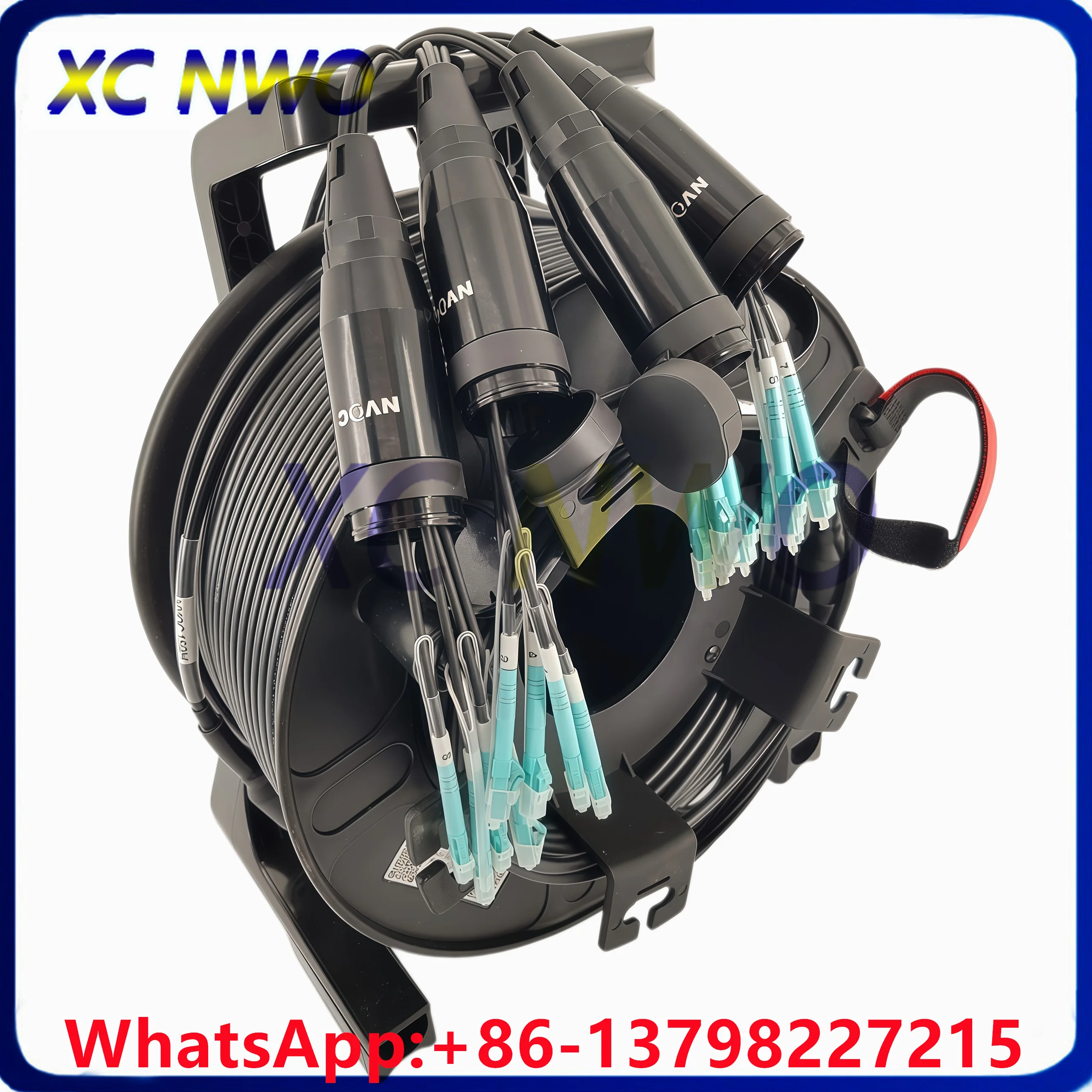 8C OM4,6.0mm Armored Black TPU Cable,2*PDLCUPC-2*PDLCUPC Fiber Optic Patch Cord,1M From Black Plug to LC Connector,150M PCD310