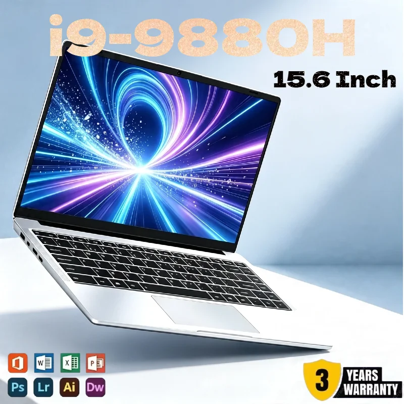 New 15.6 Inch Ultra Slim Gaming Laptop Intel Core i9-9880H, 32GB RAM 2TB SSD 1080P FHD Notebook for Study Office Home Use
