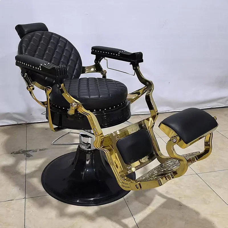 80 L Vintage Barber Chair Heavy Duty Hydraulic Reclining Shaving Salon Stool for Men