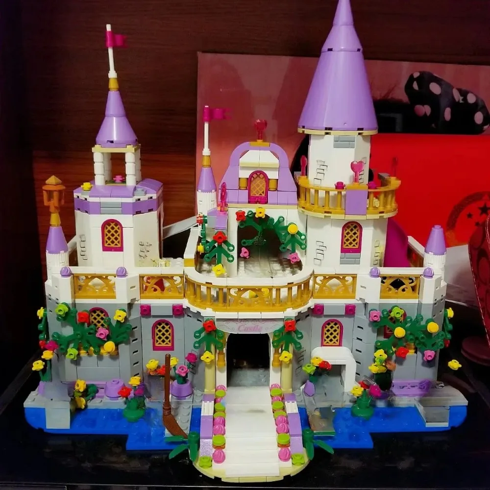 Blocs de construction château de glace princesse ville de rêve pour filles, Kit de construction d'assemblage, jouets pour anniversaire garçons filles enfants
