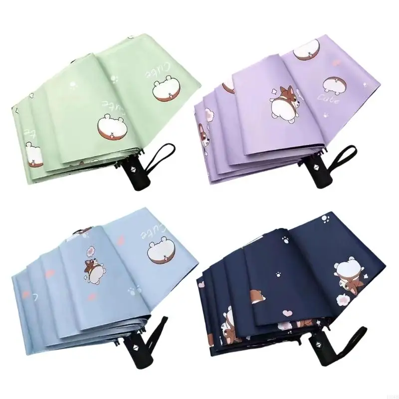 

H8WB Windproof Umbrella Automatic Open Close Black Coated Fabric Sun Shade