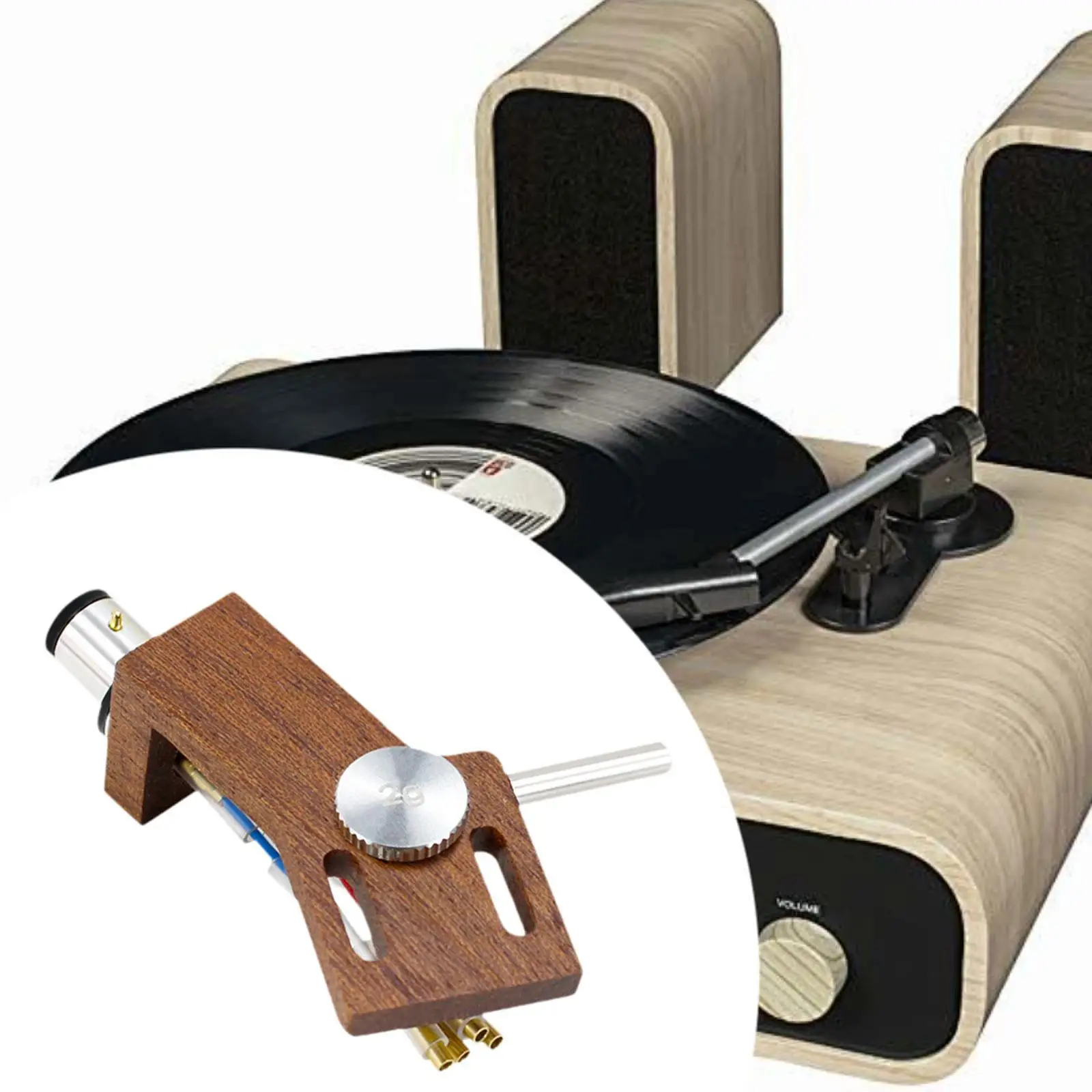 Turntable Headshell Turntable Replacement with Counterweight Cartridge Cover Easy to Install High Reliability Wear Resistant