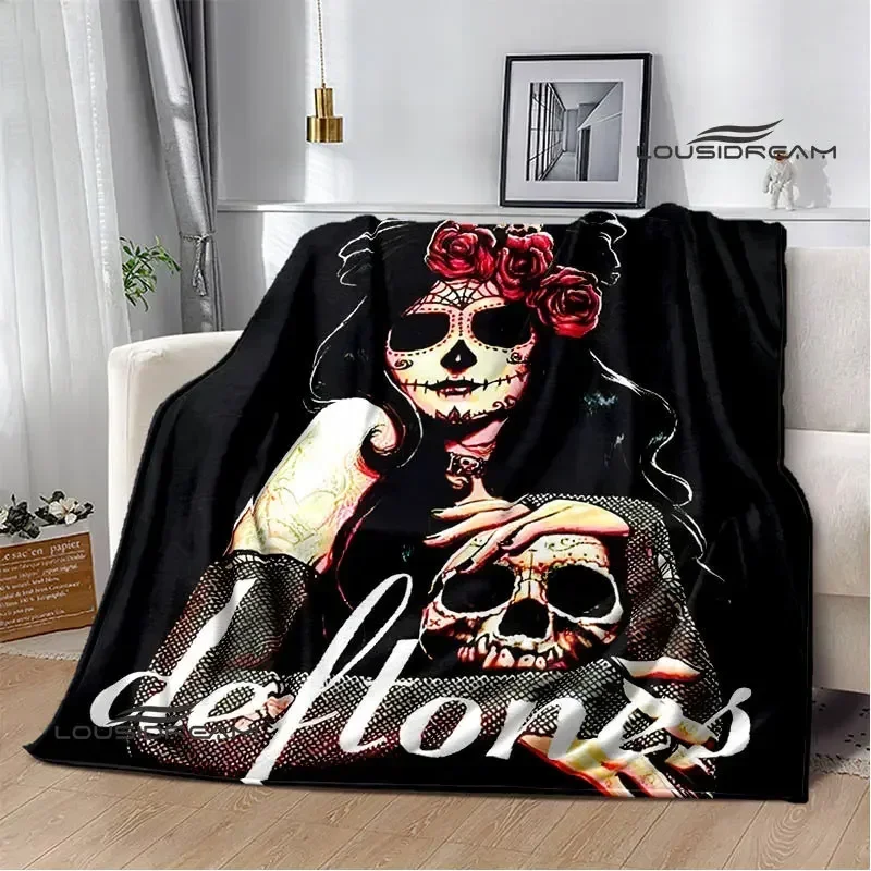 Deftones bnd logo printed  kids  flnnel soft cozy  home trvel  birthdy gift decortion