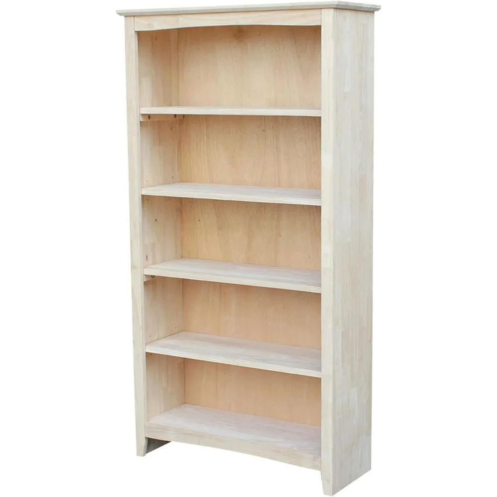 International Concepts Shaker Bookcase, 60-Inch, Unfinished