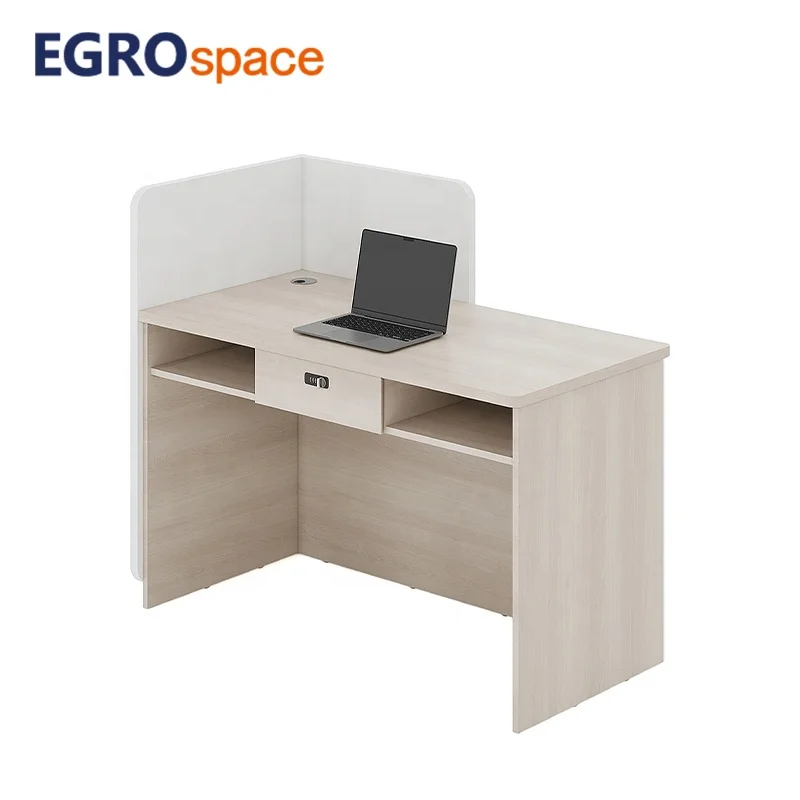 

New Design Desk Wood Person Modern White Office Shaped Reception Table
