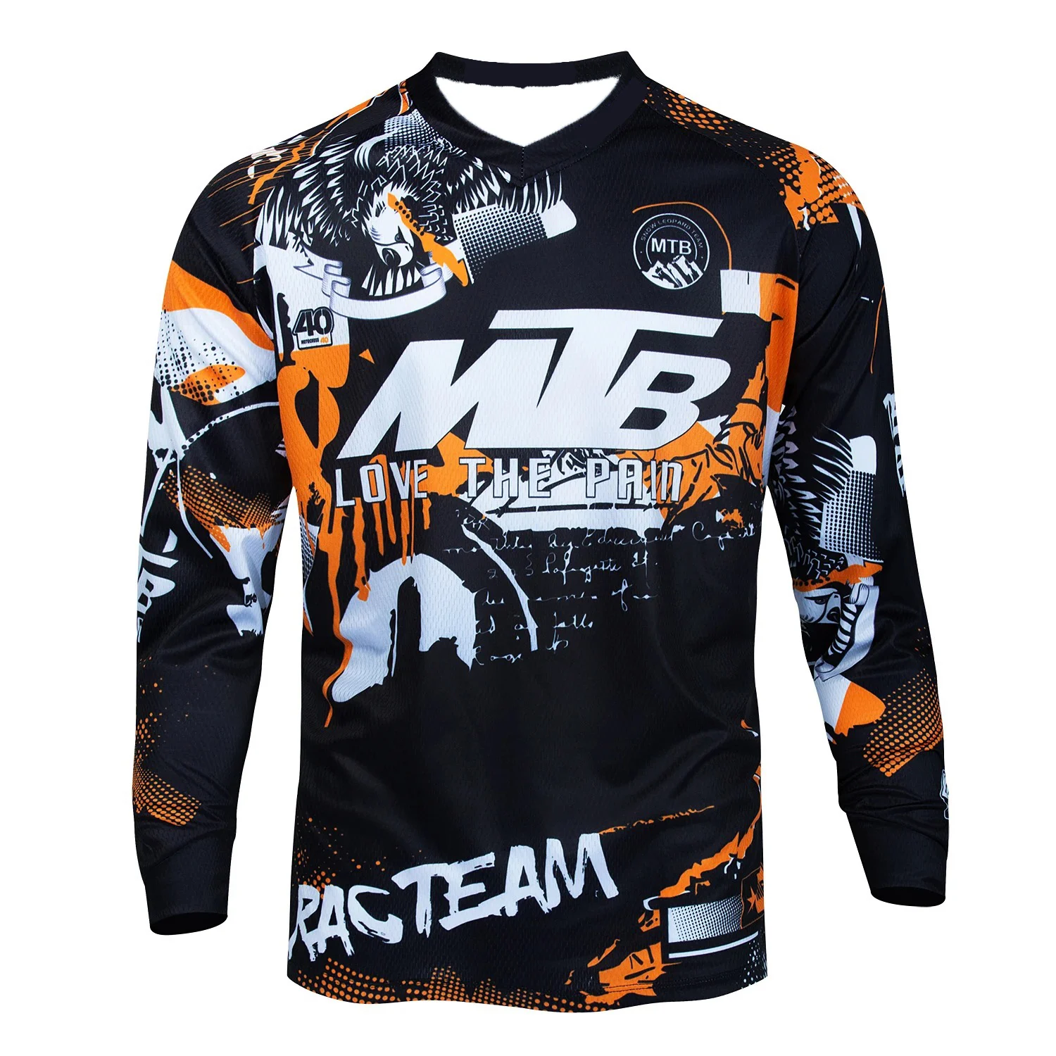 MEN'S LETTER-PRINT CYCLING JERSEY LONG-SLEEVED SUITABLE FOR MOUNTAIN BIKING MOTOCROSS AND OFF-ROAD RACING BREATHABLE