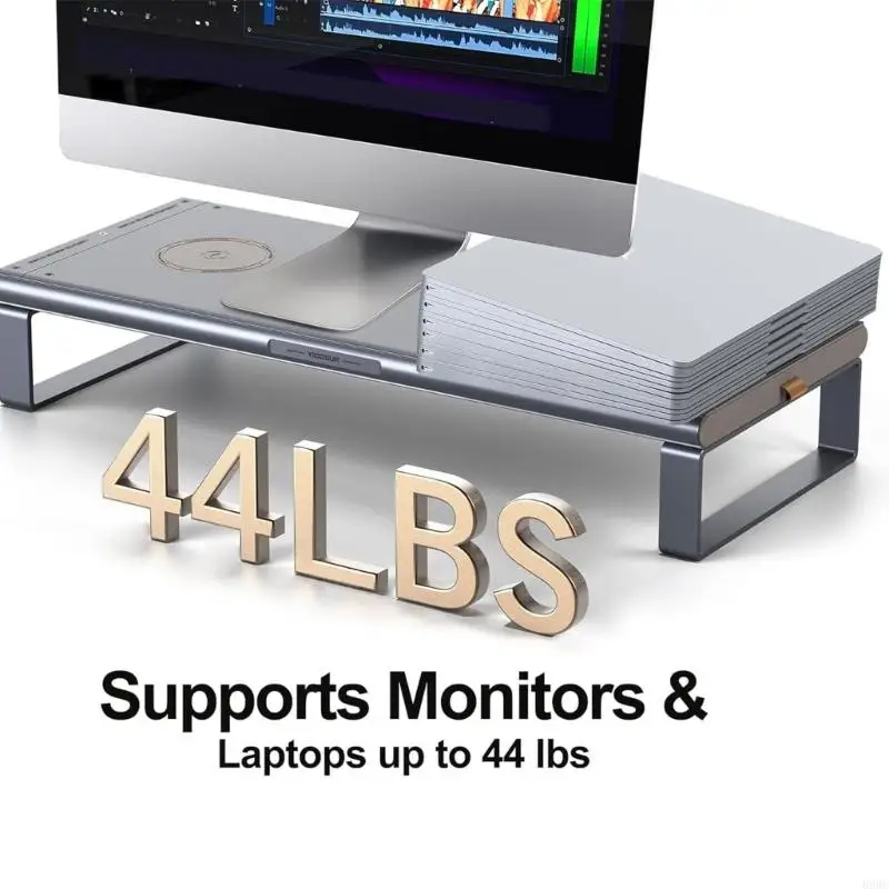 Aluminum Monitor Base With 15W mobile Charging And 100W Rapid powerplant 896C