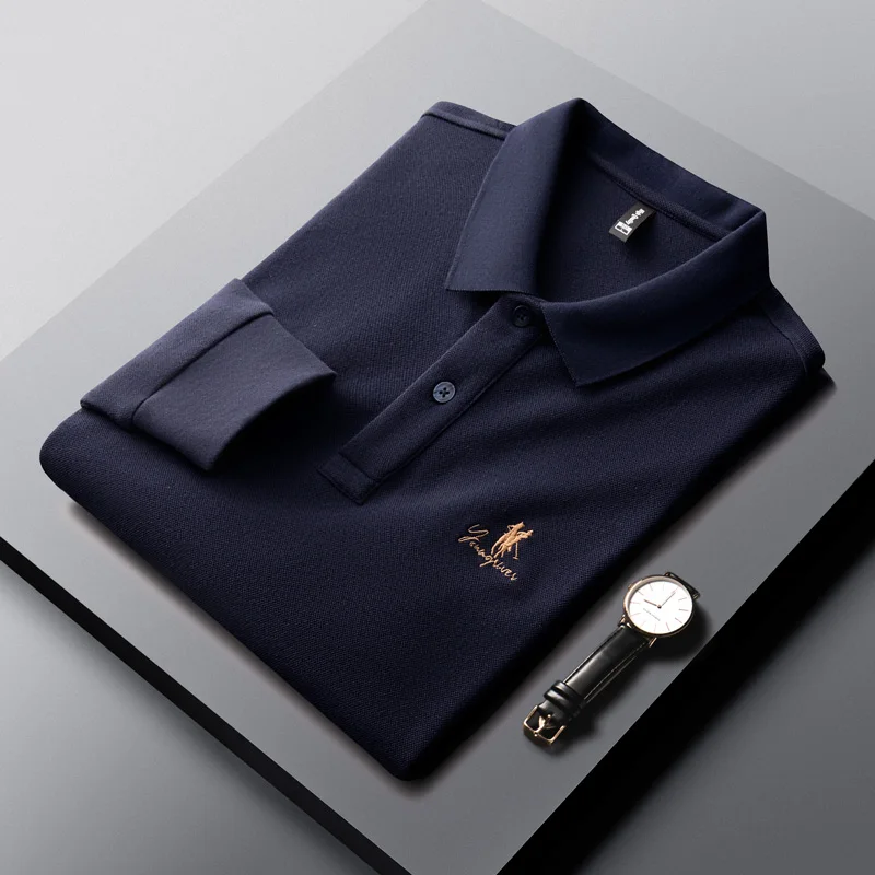 

Luxury fashion golf brand men's POLO shirt lapel top spring new upscale embroidery leisure business Paul shirt men's wear Top