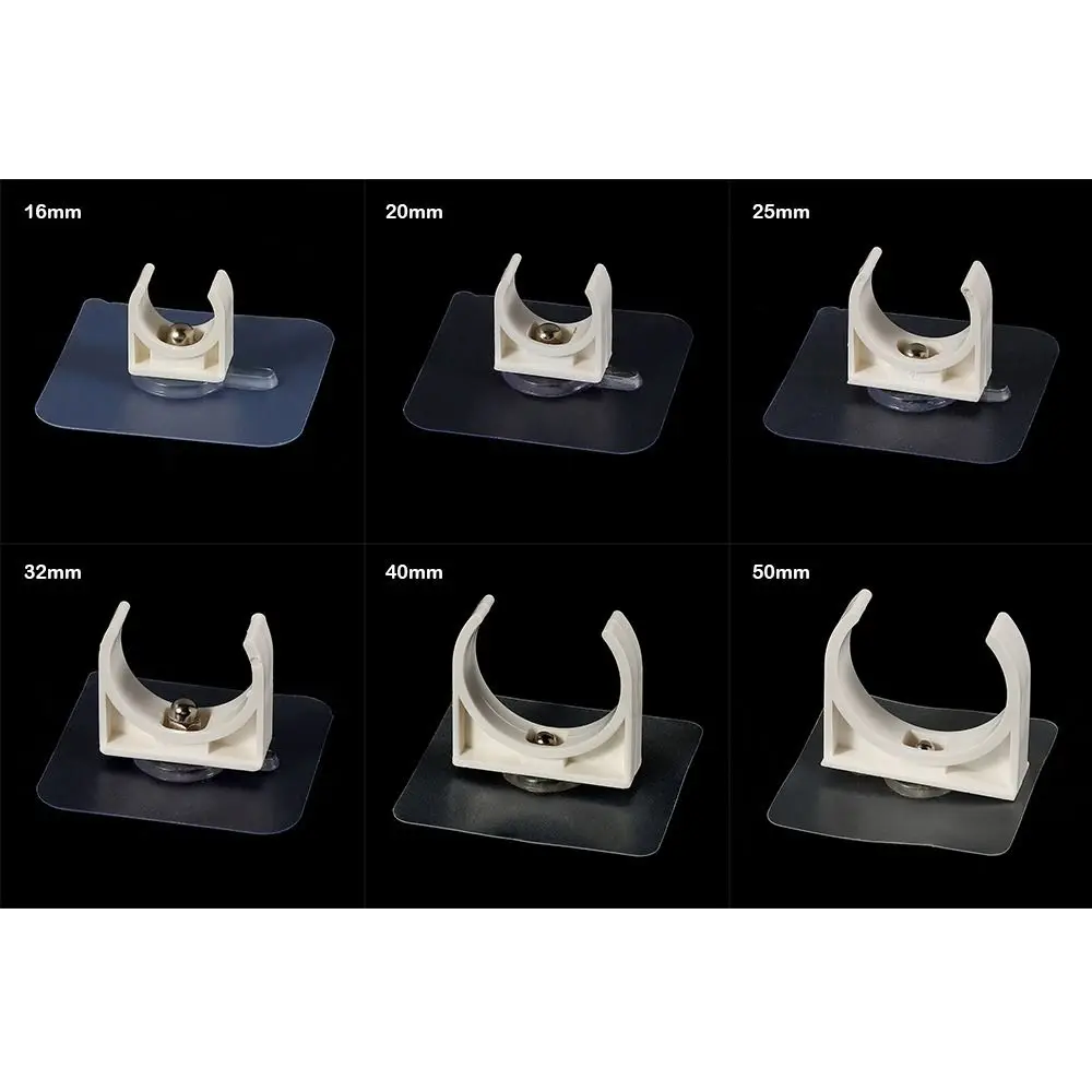 Abrazadera de tubo autoadhesiva sin perforaciones, soporte de tubo de agua para riego de jardín, acuario, pecera, 16/20/25/32/40/50mm, 1/5 Uds.