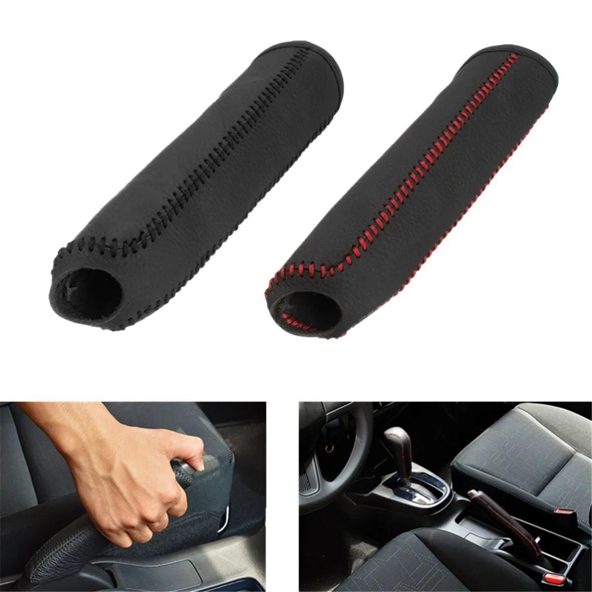 Leather Hand Brake Cover Protective Sleeve for Nissan Qashqai Dualis Rogue X-trail Sunny Livina Interior Refitting Glasses Ca