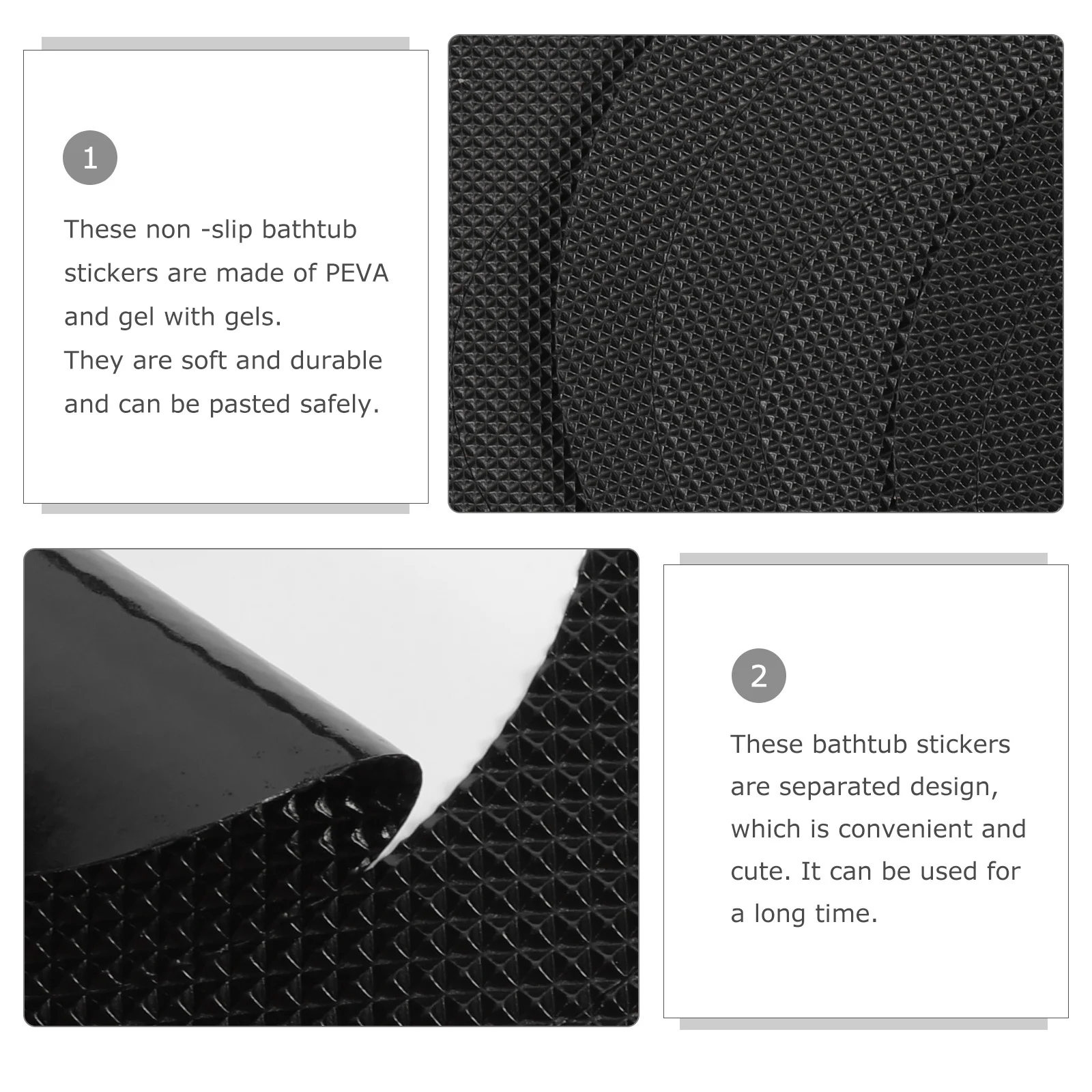 

Peva Anti-Skid Stickers 20 Sheets Bathroom Bathtub Kitchen Tiles Non-Slip Decals Easy to Apply Anti-Slipping Sticker