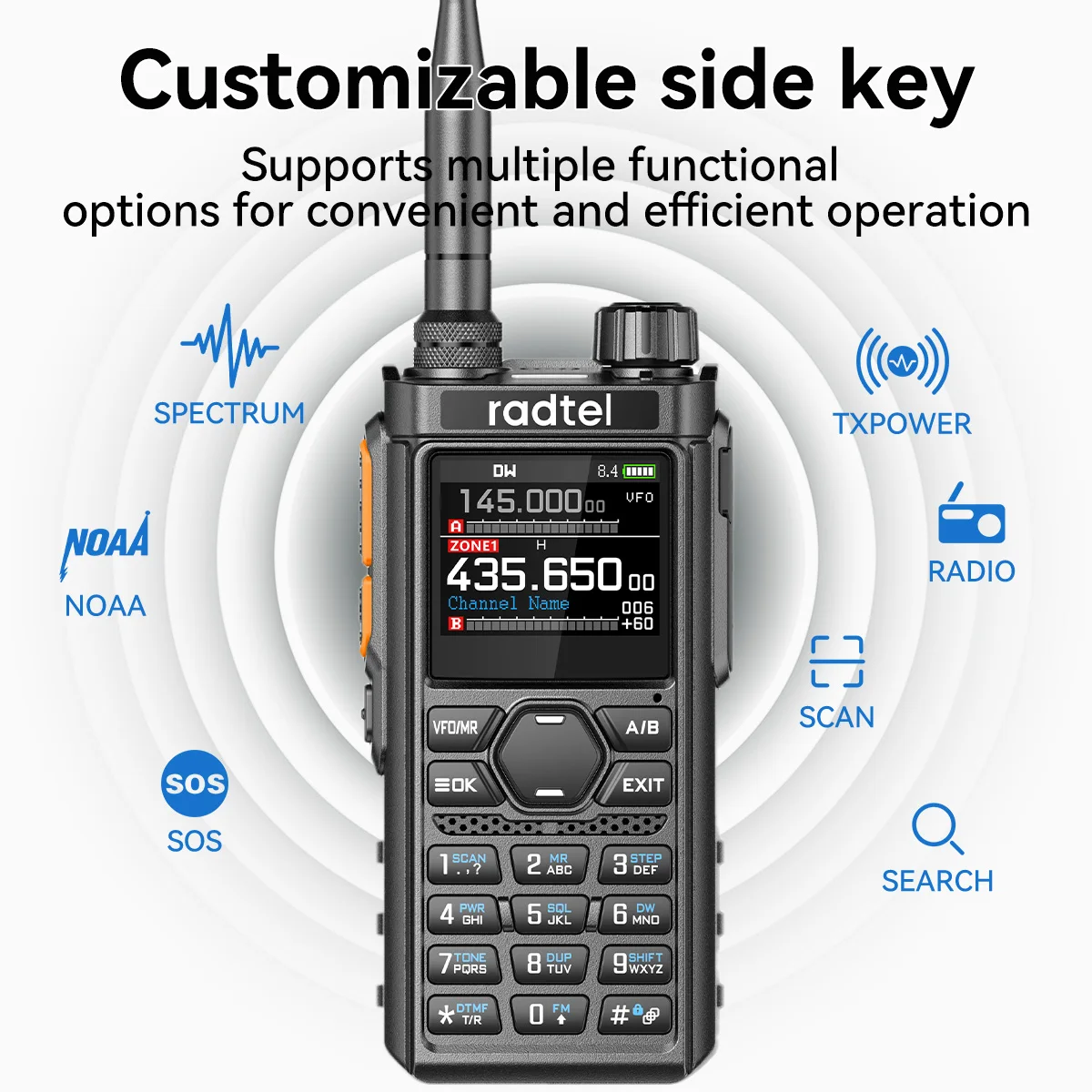 Radtel RT-910 5w Multi banda 6 metri Walkie Talkie 45-59Mhz TX/RX con 960 canali AM/FM Radio bidirezionale Banda aerea Tipo C Spettro