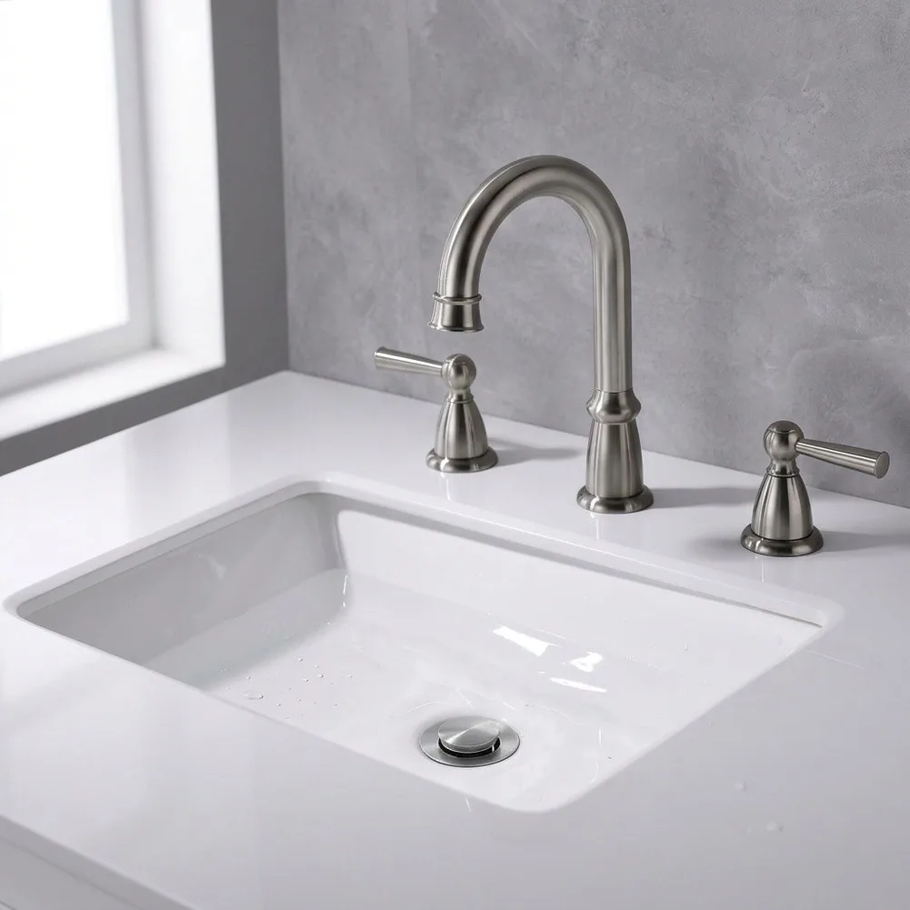 Overflow Lift Drain for Standard Bathroom Washbasins Featuring 304 Stainless Steel Construction and Smooth Operation