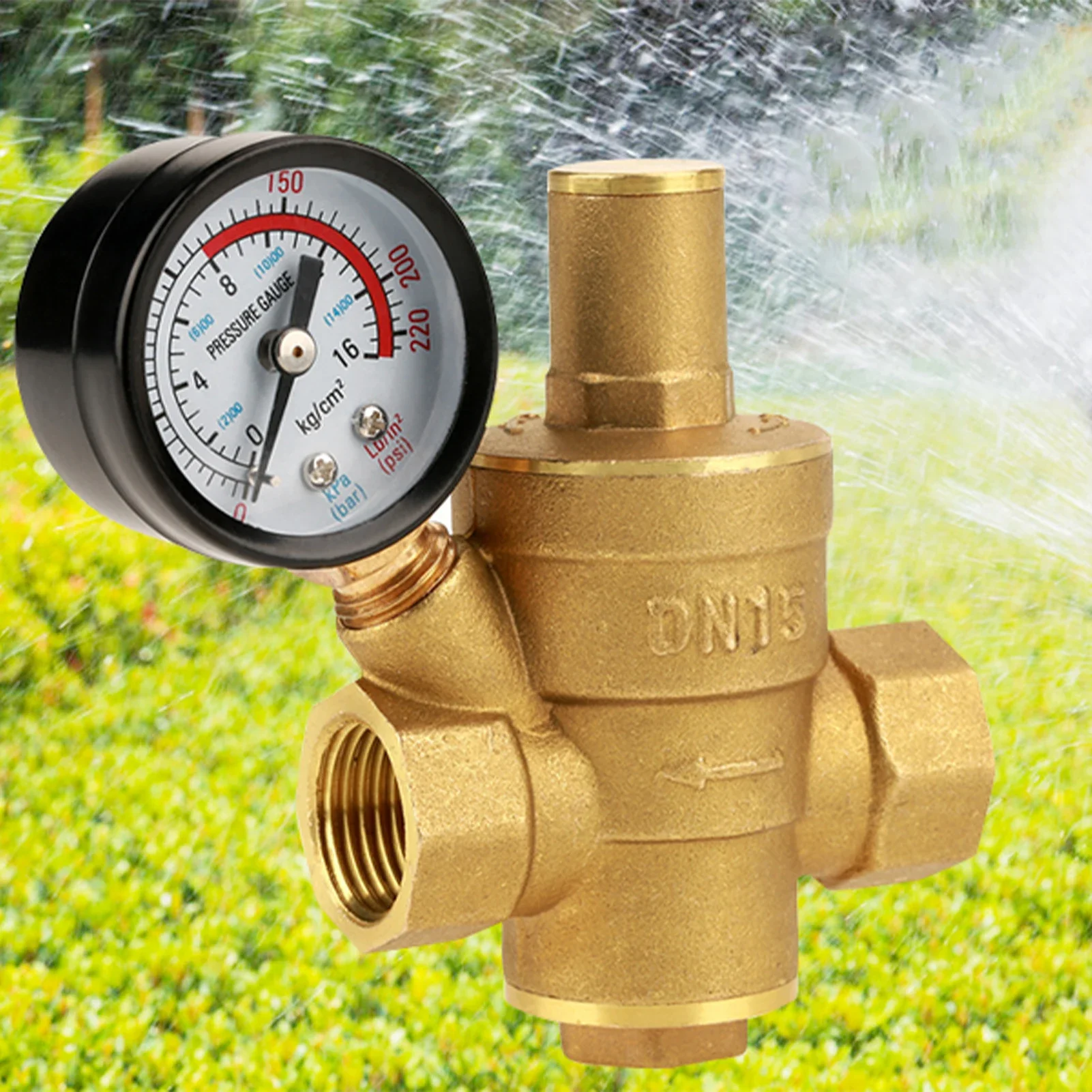 Brass Pressure Regulator Water Pressure Regulator DN15 Brass Adjustable Water Pressure Regulator Reducer With Gauge Meter
