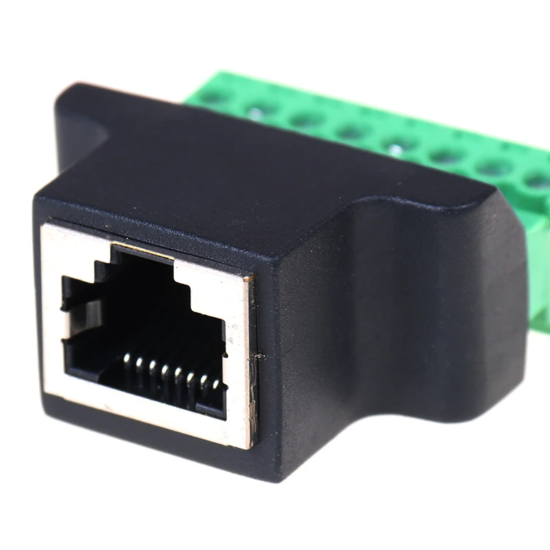 Fêmea para parafuso conector do terminal, Ethernet cabo extensor adaptador, RJ45, 8 pinos