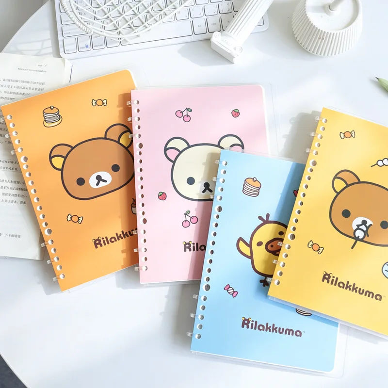Rilakkuma A5 Loose Leaf Notebook 3 Holes Thick Paper Portable Notepad For Note Taking Journaling Office School Supplies