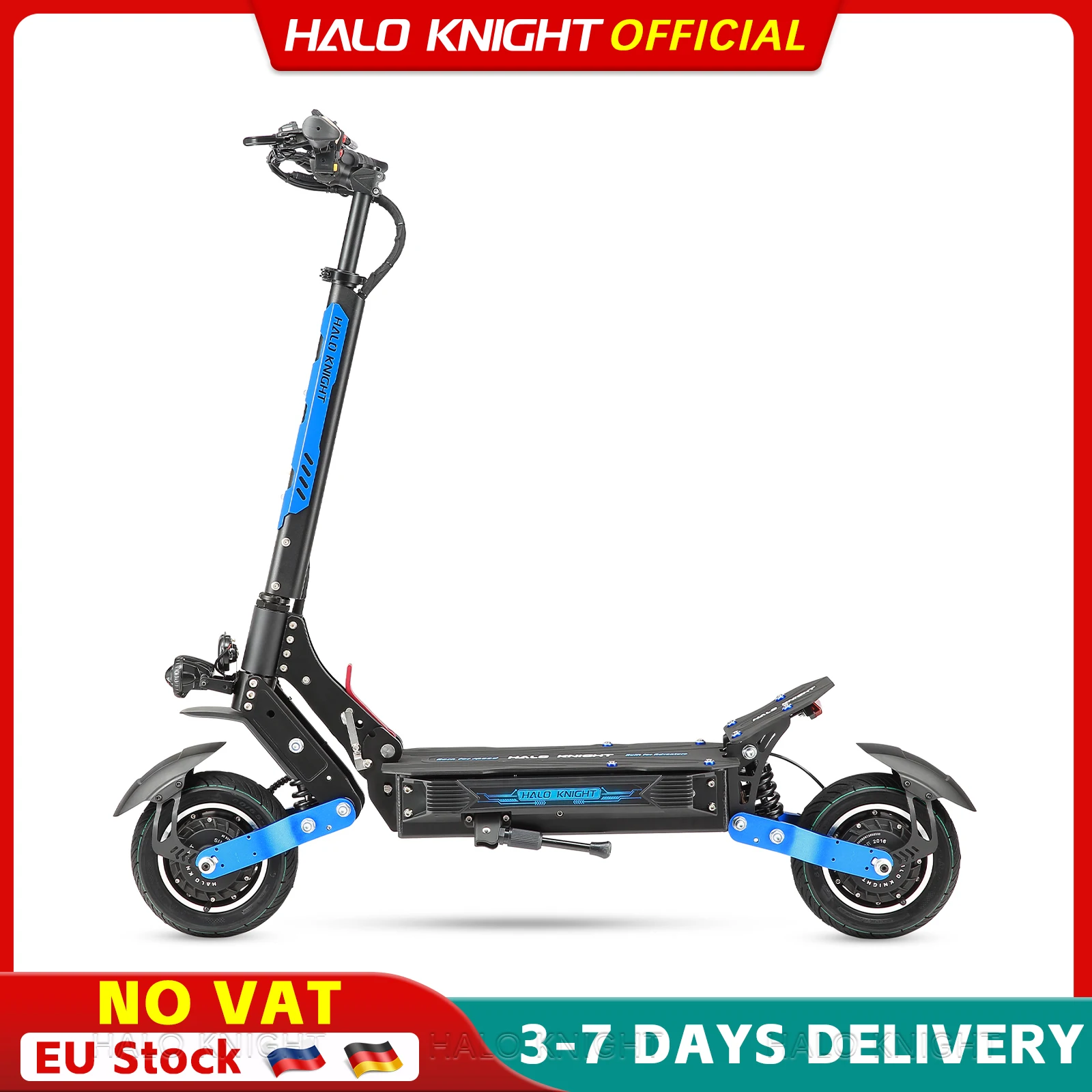 Patinete Eléctrico HALO KNIGHT T108, Motor Dual de 52V 2400W 28.8Ah, Velocidad Máxima de 65KM/H, Freno Hidráulico Potente, Patinete Eléctrico para Adultos