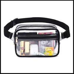 Black Clear Fanny Pack Belt Bag For Women Men Plus Size Transparent Waist Bag With Adjustable Strap For Concerts Sporting Events