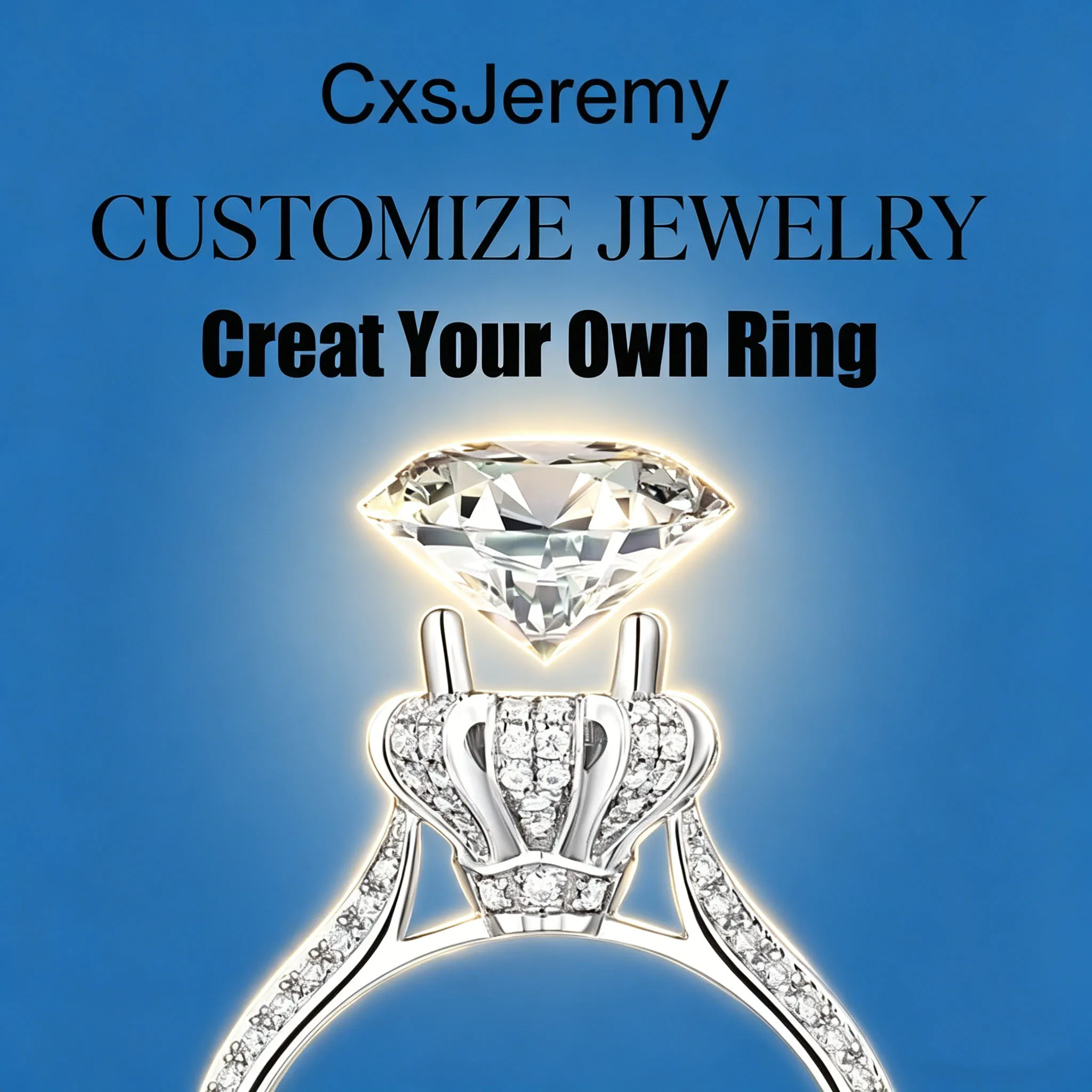 Anillo de Compromiso Personalizado de Plata 925 con Baño de Oro Amarillo y Moissanita de Corte Redondo de 1.5ct para Mujer, Joyería Fina, Banda Antigua