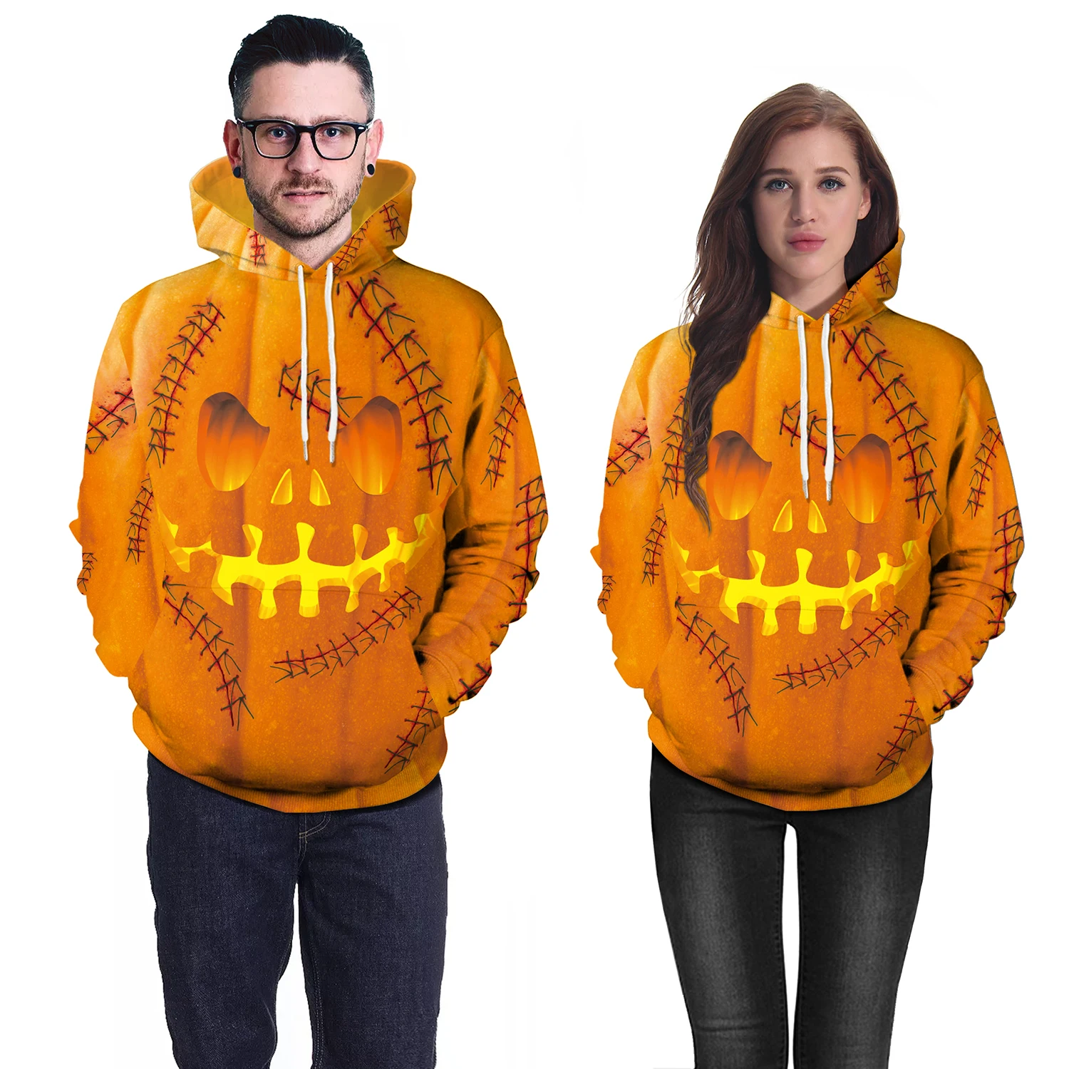 Zawaland Hoodies Pumpkin Sweatshirts Women Halloween Hood Pullover Cosplay Pocket Streetwear 3D Print Tracksuit Female Clothing