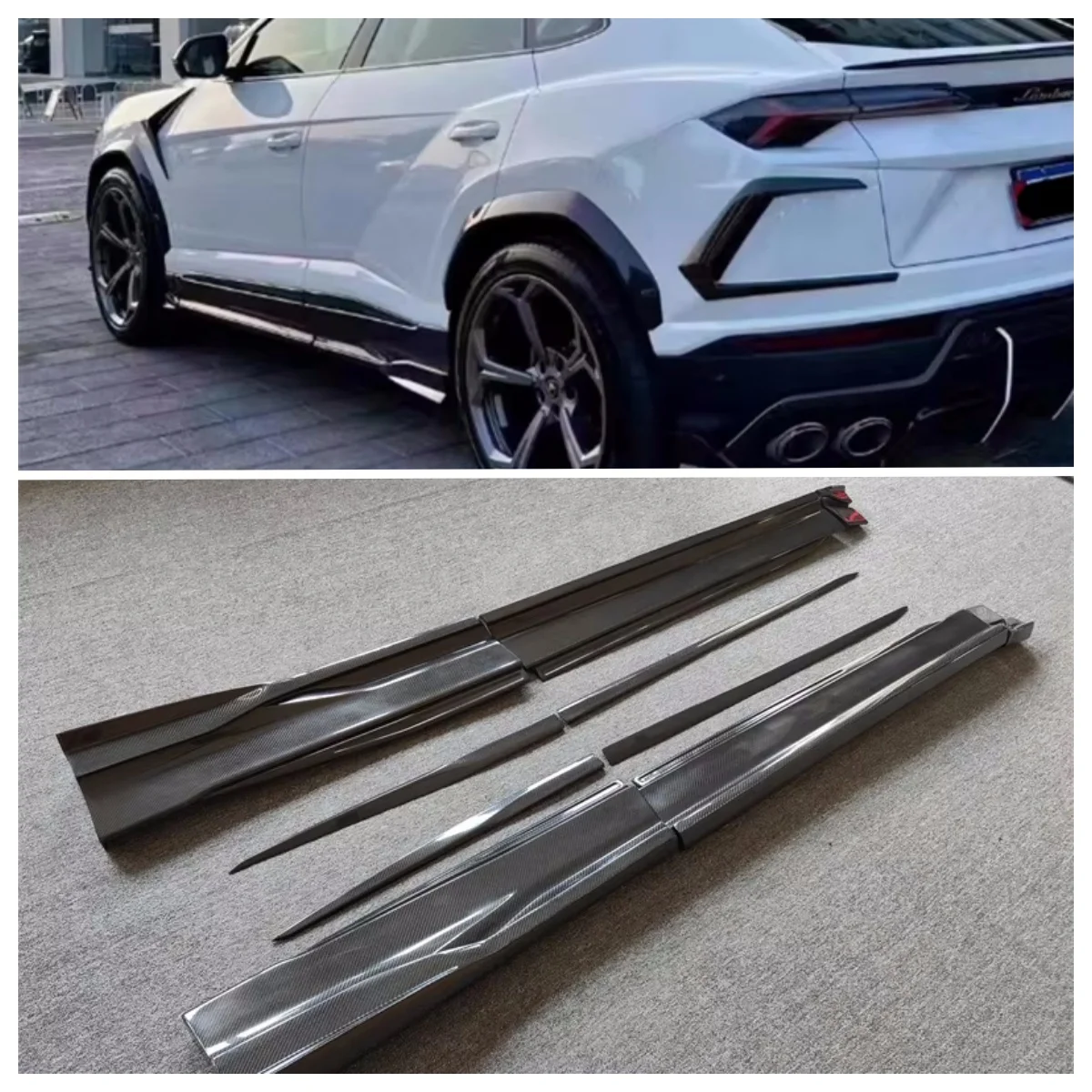 

Used for Lamborghini Urus True Carbon Fiber TC Style Side Skirt Set of Ten Body Kits
