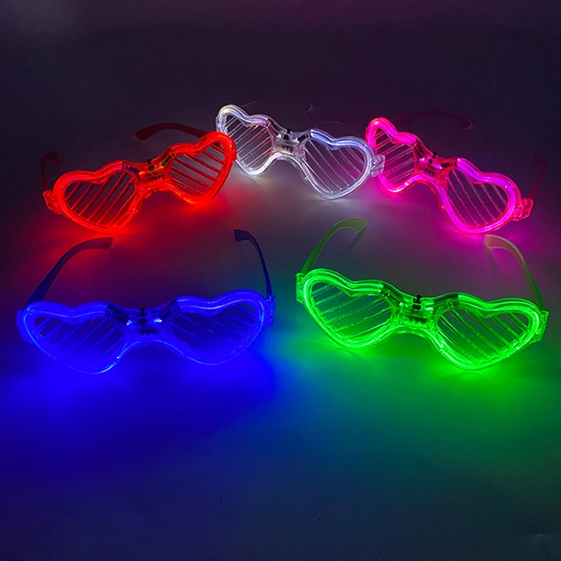 1/10 Pcs LED Glowing Glasses Luminous Light Up Shutter Glasses Bar Club Music Supplies Neon Glasses Glow in the Dark Kid Adult